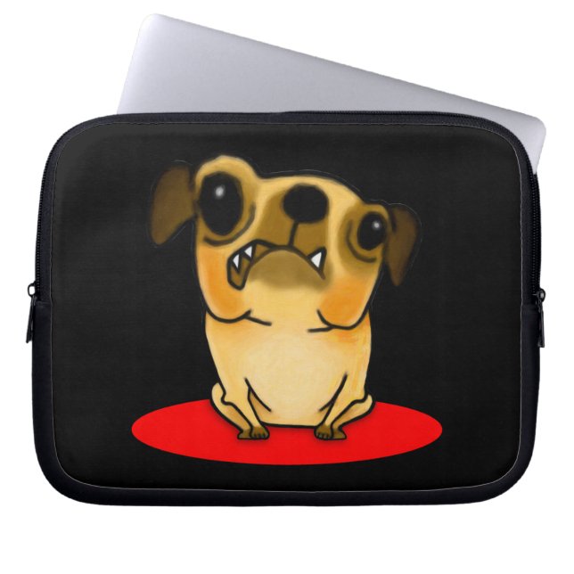 Snaggle Tooth Pug Laptop Sleeve (Voorkant)