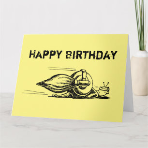 Snail à roquette sur carte d'anniversaire