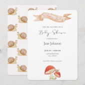 Snail & Champignons Bébé Douche Invitations (Devant / Derrière)