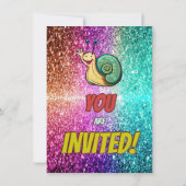 Snail Custom karakter verjaardag uitnodiging (Achterkant)