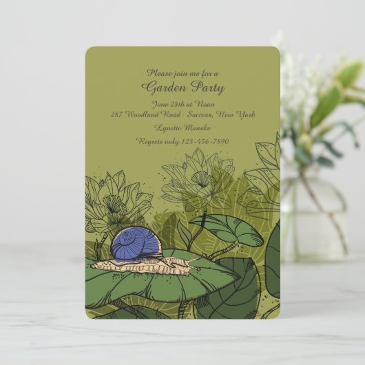 Snail dans le jardin Invitation (Debout devant)