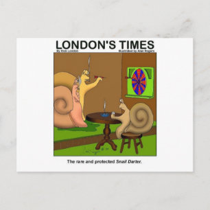 Snail Darter Funny Cartoon Gifts & T - shirts Briefkaart
