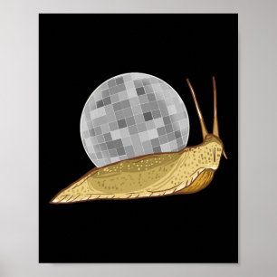 Snail Disco Ball Funny Crystal Shell Dierenvriend Poster