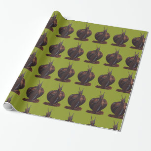 Snail Drawing Glossy Wrapping Paper, 30 in x 6 ft Cadeaupapier