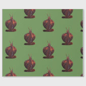 Snail Drawing Glossy Wrapping Paper Cadeaupapier (Vlak)