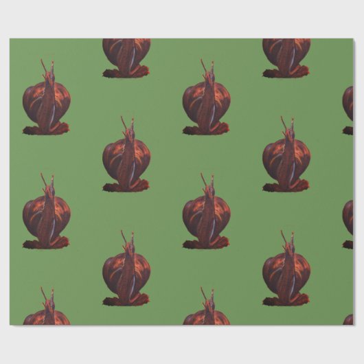 Snail Drawing Glossy Wrapping Paper Cadeaupapier (Vlak)