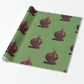 Snail Drawing Glossy Wrapping Paper Cadeaupapier (Uitgerold)