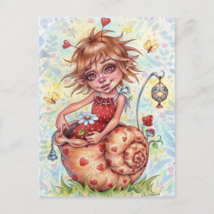 Snail Elfling Briefkaart Schattige Fairy Hearts Fa