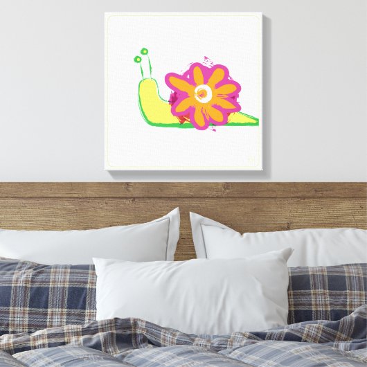 Snail Flower - langzaam bloeien Canvas Afdruk (Insitu (Slaapkamer))