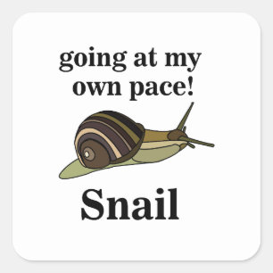 Snail Going op mijn eigen tempo Grappige slak Vierkante Sticker
