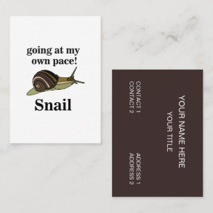 Snail Going op mijn eigen tempo Grappige slak Visitekaartje