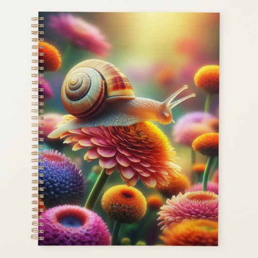 Snail Journal met bloemen Planner (Voorkant)