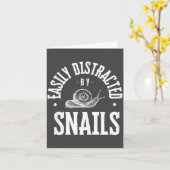 Snail Lover Easily Distracted By Snails, Funny Sna Kaart (Gele Bloem)