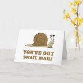 Snail Mail Cute Funny Retro Kaart (Gele Bloem)