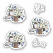 Snail Mail Mailbox Illustration Shaped Stickers (Devant)