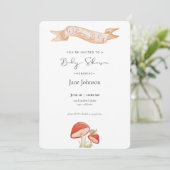 Snail & Mushroom Baby Douche Uitnodigingen (Staand voorkant)