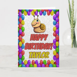 Snail Personnalisé Fun Grey Carte Anniversaire