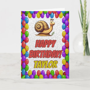 Snail Personnalisé Fun Grey Carte Anniversaire