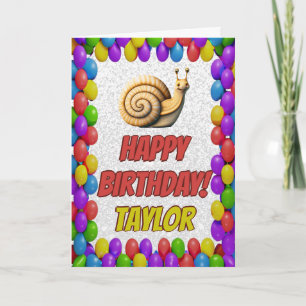 Snail Personnalisé Fun Grey Carte Anniversaire