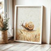 Snail Portrait Schilderij  Slug Mollusca Poster