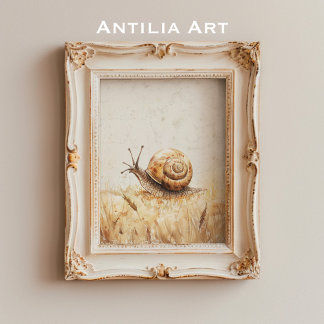 Snail Portrait Schilderij  Slug Mollusca Poster
