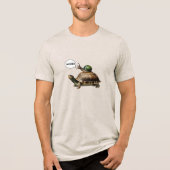 Snail Riding a Turtle Tri-Blend Shirt (Voorkant)