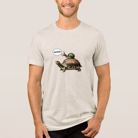 Snail Riding a Turtle Tri-Blend Shirt (Voorkant)
