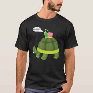 Snail Riding Turtle Grappig overhemd T-Shirt