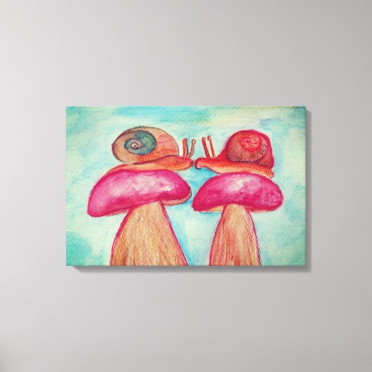Snail Romance, één druk Canvas Afdruk (Voorkant)