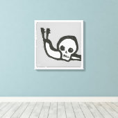 Snail Skull - Een langzame race met een vredige do Canvas Afdruk (Insitu (Houten vloer))