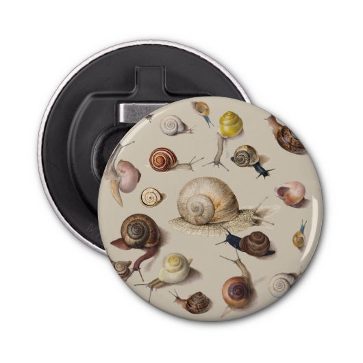 Snail Slug Garden Pet Gastropod Botanical Snails Button Flesopener (Voorkant)