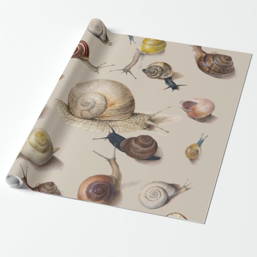 Snail Slug Garden Pet Gastropod Botanical Snails Cadeaupapier (Uitgerold)