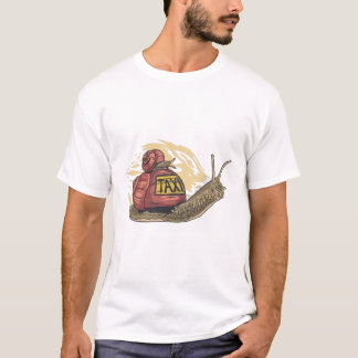 Snail Taxi Funny Cartoon Animal T-Shirt