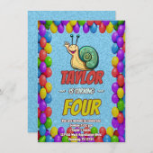 Snail Unique Personnalisé Anniversaire Invitation  (Devant / Derrière)