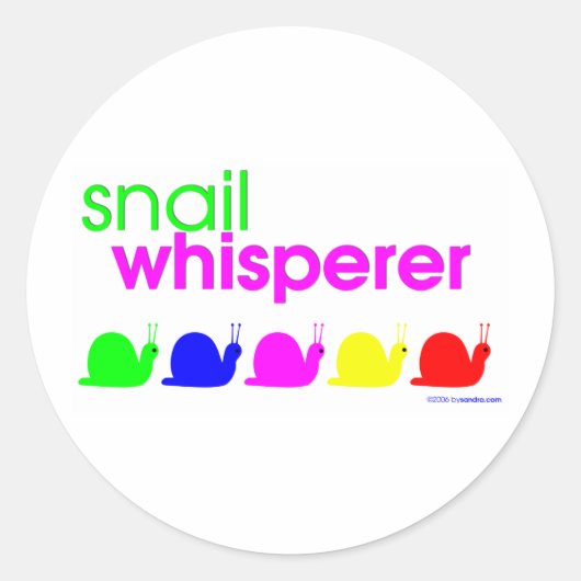 Snail Whisperer Ronde Sticker (Voorkant)