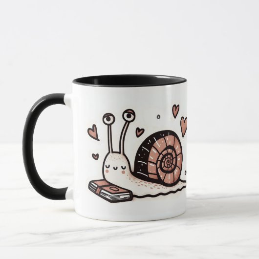 Snail with Journal - Harten, Schattige & Plezier Mok (Links)
