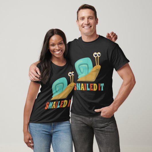 Snailed It Funny Snail Pun Design T-shirt (Unisex)