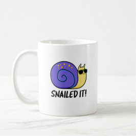 Snailed it Funny Snail Pun Koffiemok