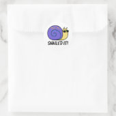 Snailed it Funny Snail Pun Ronde Sticker (Tas)
