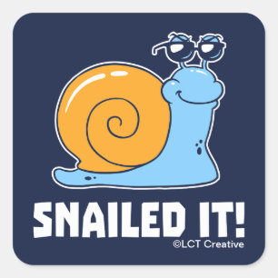 Snailed it vierkante sticker