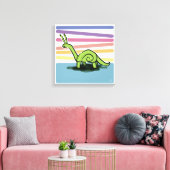 Snailosaurus - Slakkendinosaurus in de regenboog Canvas Afdruk (Insitu (Woonkamer))