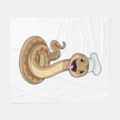 Snake als Cook met Chef pet Fleece Deken (Voorkant (Horizontaal))