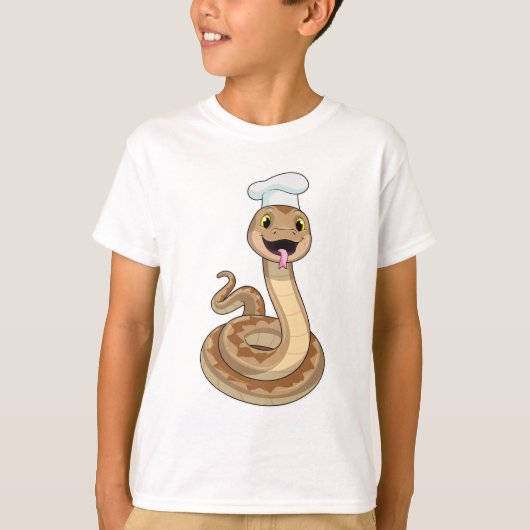 Snake als Cook met Chef pet T-shirt (Voorkant)