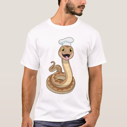 Snake als Cook met Chef pet T-shirt (Voorkant)