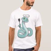 Snake als Cook met Chef pet T-shirt (Voorkant)