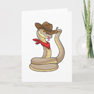Snake als Cowboy met Scarf Kaart