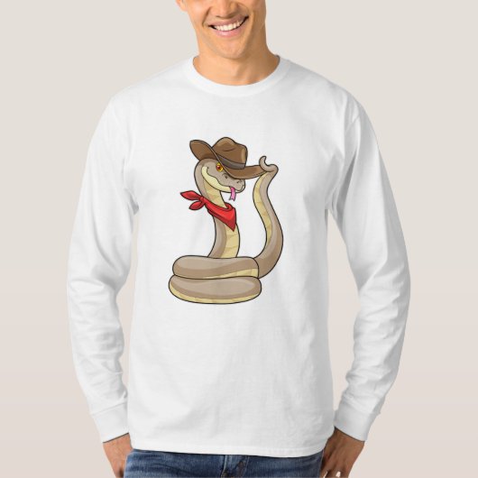 Snake als Cowboy met Scarf T-shirt (Voorkant)