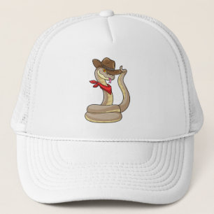 Snake als Cowboy met Scarf Trucker Pet