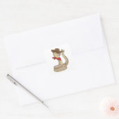 Snake als Cowboy met Scarf Vierkante Sticker (Envelop)