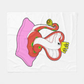 Snake als koning met kroon fleece deken (Voorkant (Horizontaal))